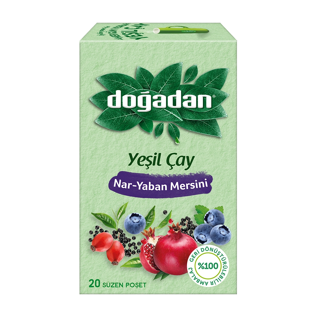 Doğadan Yeşil Çay Nar Yaban Mersini
