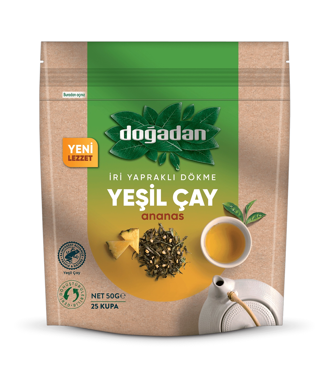 Doğadan Dökme Yeşil Çay Ananas