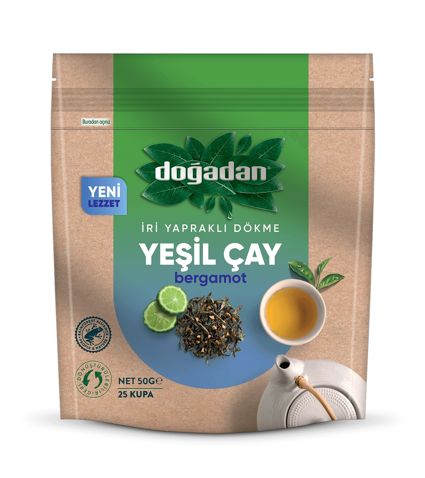 Doğadan Dökme Yeşil Çay Bergamot