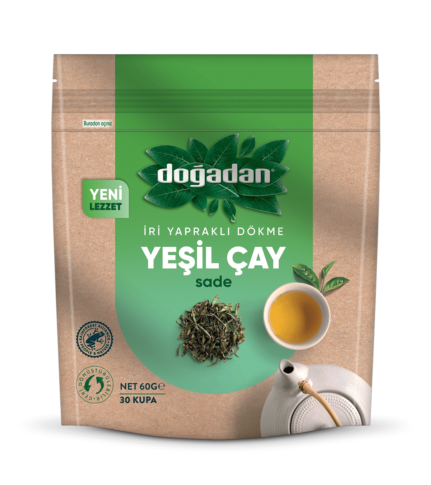 Doğadan Dökme Yeşil Çay Sade