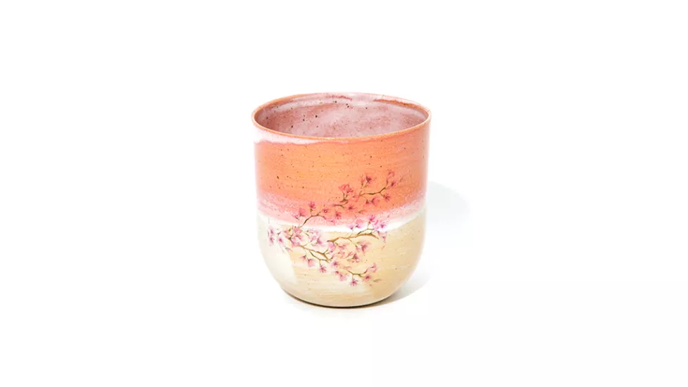 SERAMİK BARDAK (PEMBE-SAKURA MOTİFLİ) 250 ML