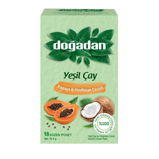 Yeşil Çay Papaya Hindistan Cevizli